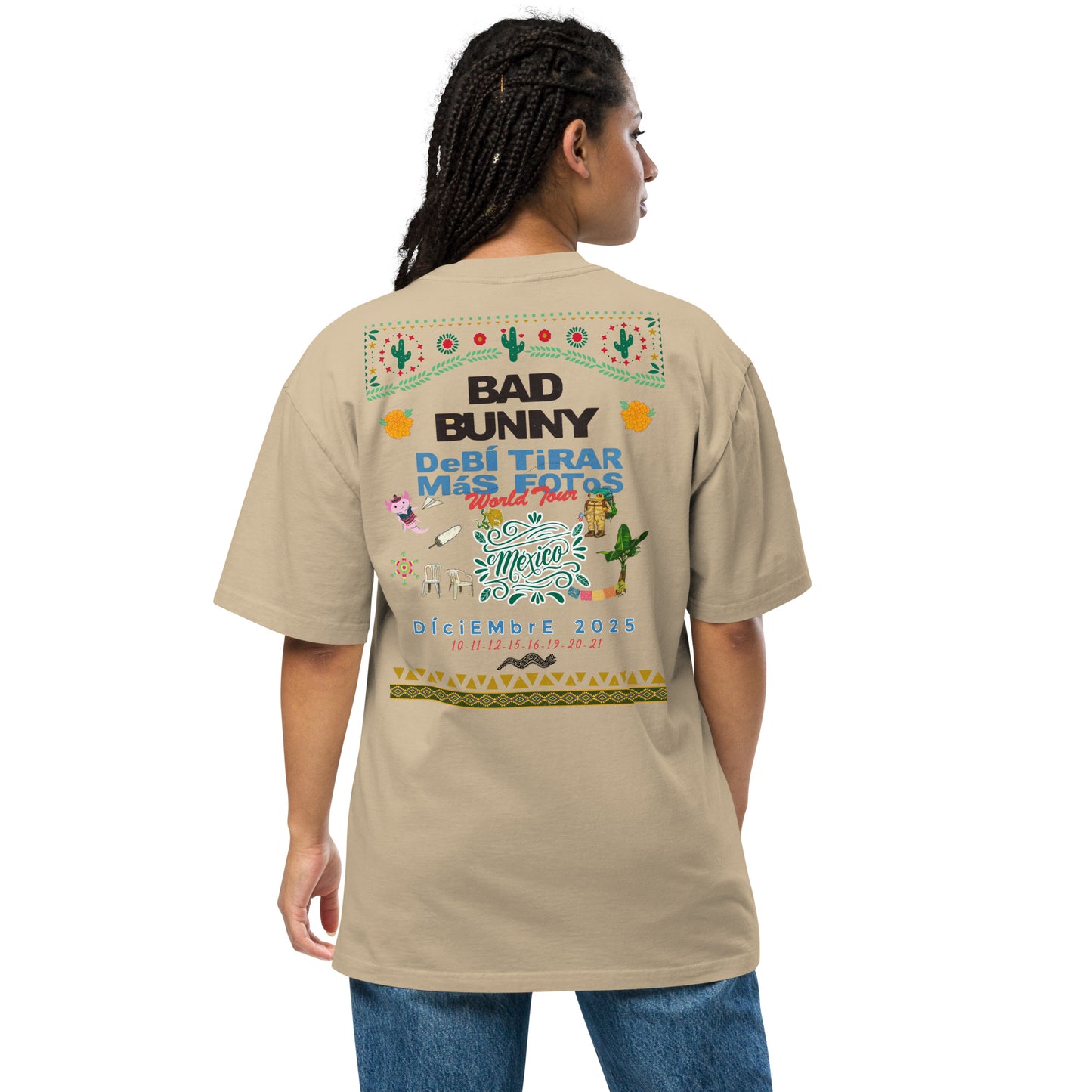 Playera DELUXE: "DfMF World Tour México 2025" Oversize - Bad Bunny